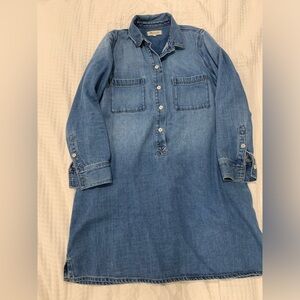 Madewell Blue Denim Buttoned Dress